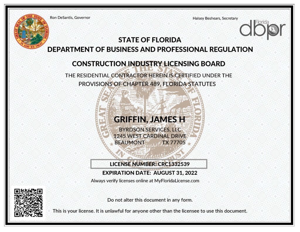 Licensing – Byrdson Services
